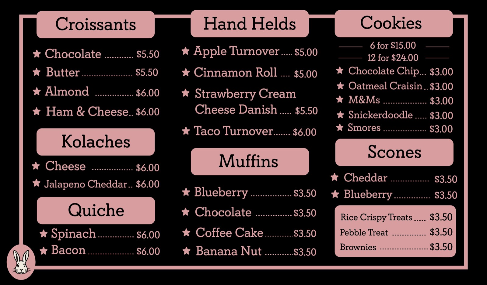 Pastry case menu board preview