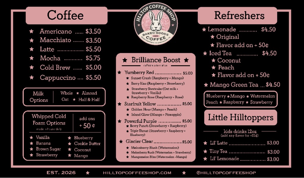 Coffee and brilliance boost menu preview